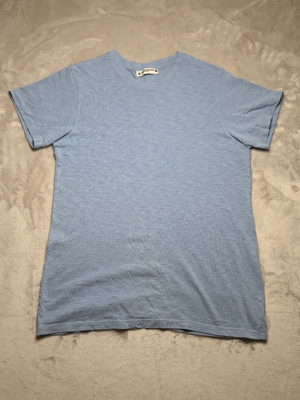 American Giant Shirt Womens M Blue Short Sleeve Crewneck Supima Cotton USA